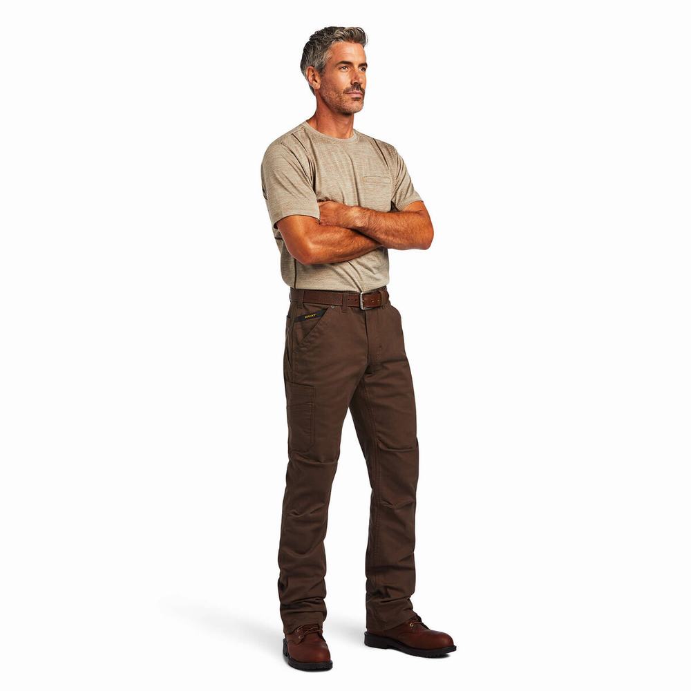 Men's Ariat Rebar M5 DuraStretch Washed Twill Dungaree Leg Pants Multicolor | ZPXO-49678