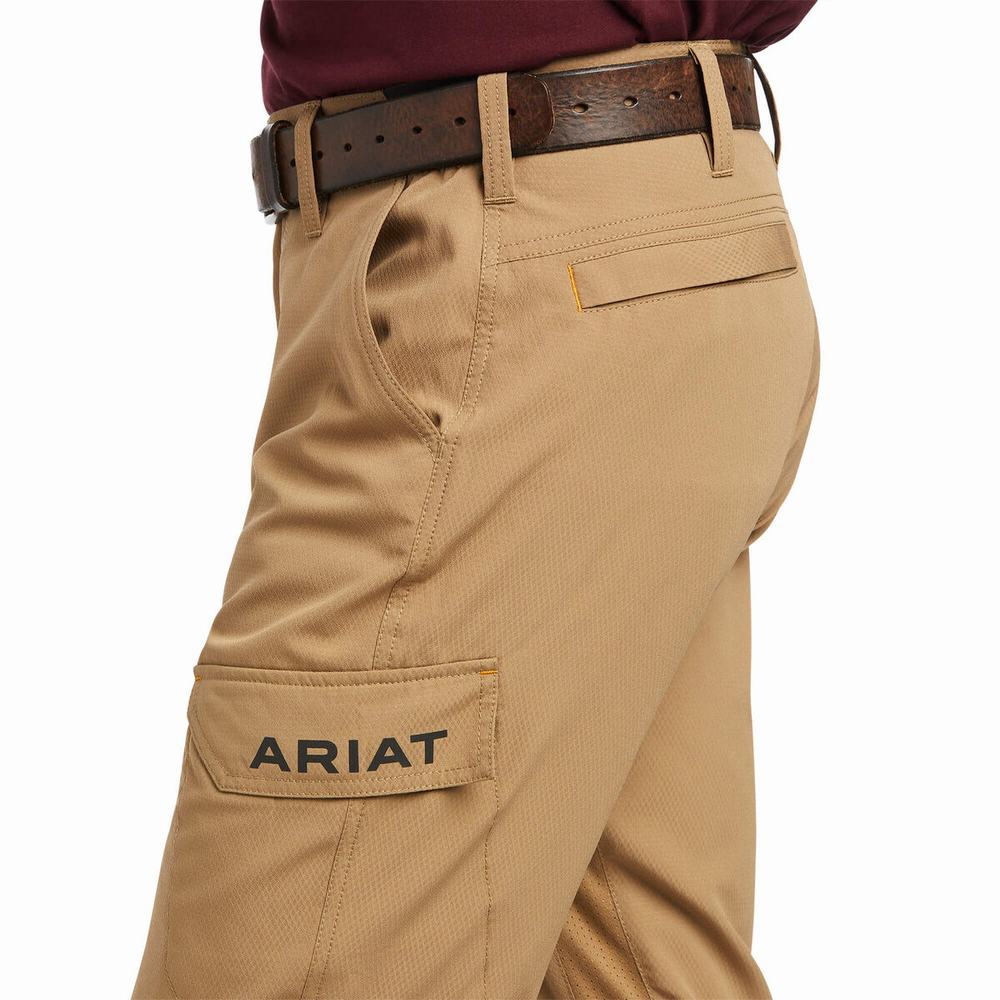 Men's Ariat Rebar M5 Flow Ultralight Leg Pants Khaki | DYLZ-69358