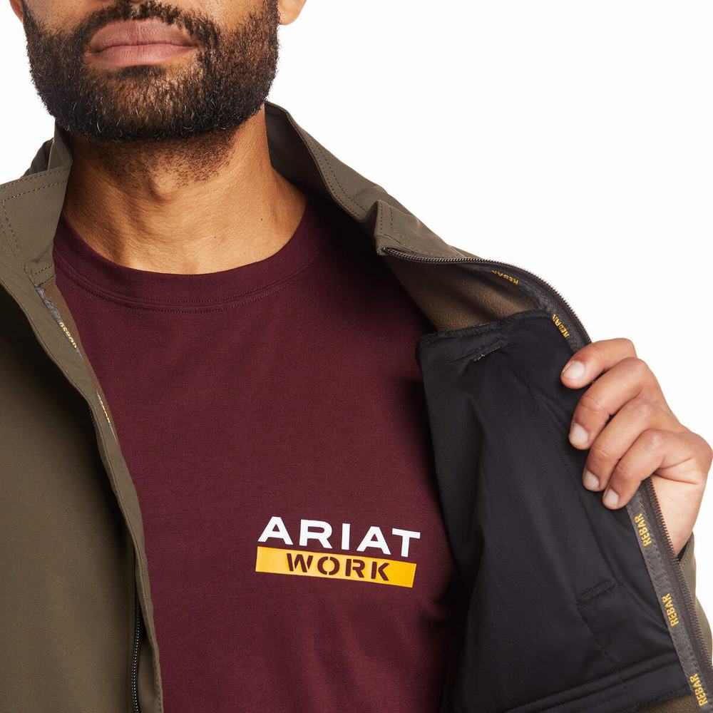 Men's Ariat Rebar Stretch Canvas Softshell Jackets Multicolor | YPZF-16830