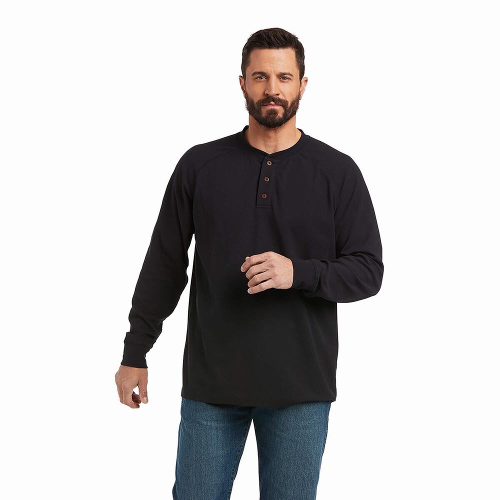 Men\'s Ariat Rebar Thermal Shirts Black | PSVH-69345