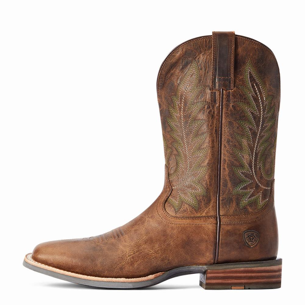 Men's Ariat Ridin High Western Boots Brown | XAIS-17025