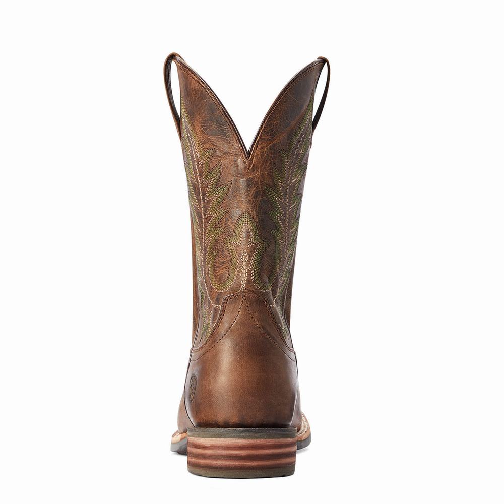 Men's Ariat Ridin High Western Boots Brown | XAIS-17025