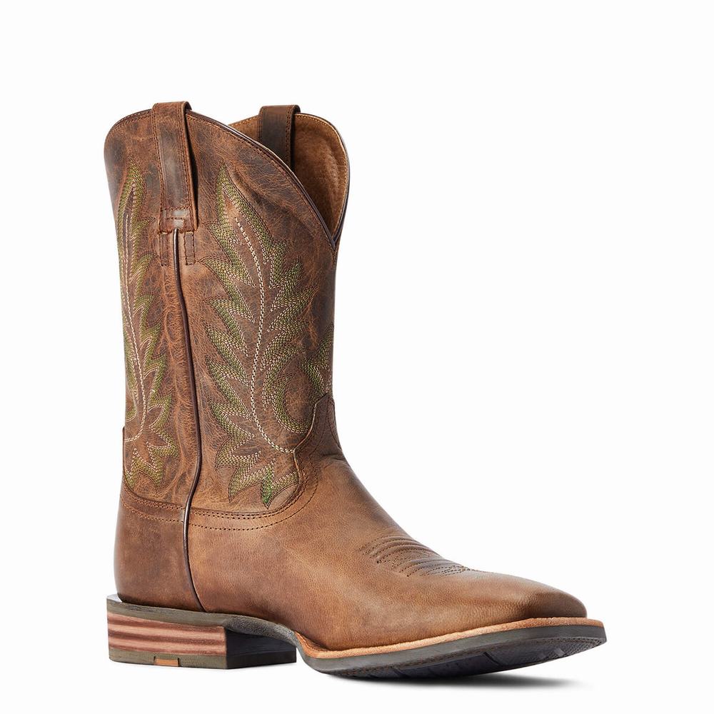 Men's Ariat Ridin High Western Boots Brown | XAIS-17025