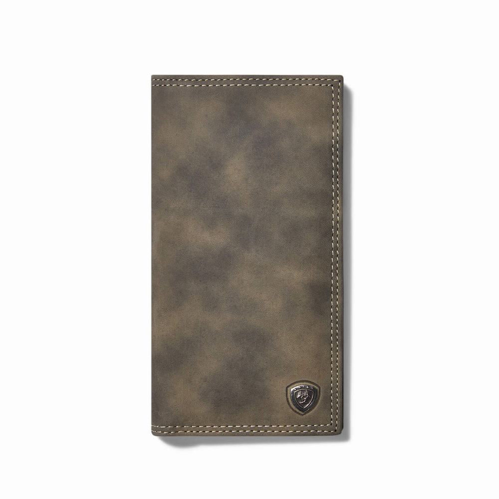 Men\'s Ariat Rodeo Logo Wallets Grey | ZBGM-78421