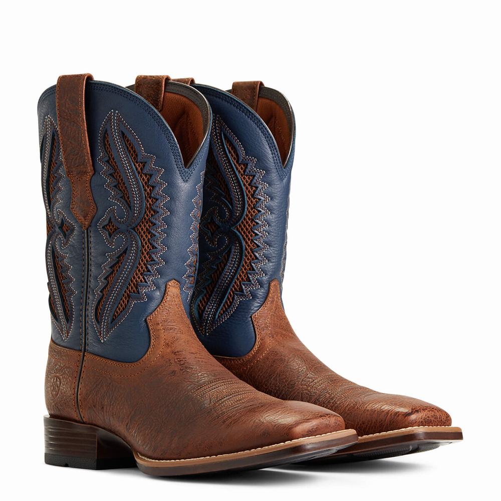 Men's Ariat Rowder VentTEK 360 Western Boots Brown | UWOB-28679