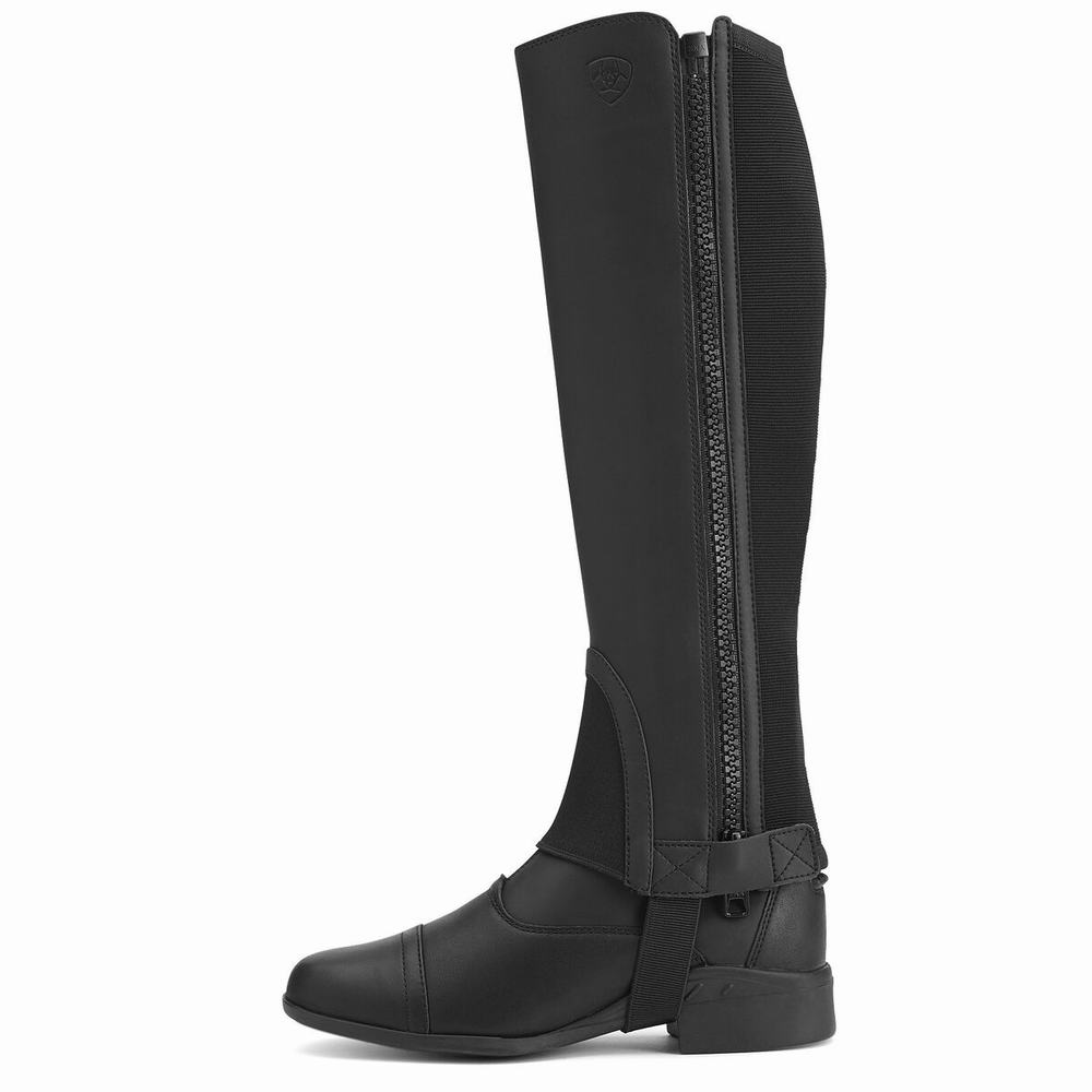 Men's Ariat Scout Chap Half Chap Riding Boots Black | AWVD-79512