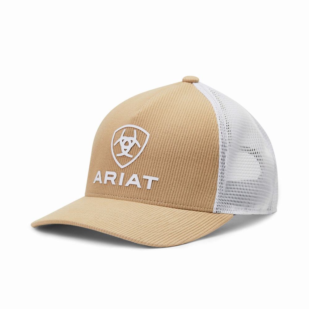 Men\'s Ariat Shield Logo Hats Brown | UAIL-15089