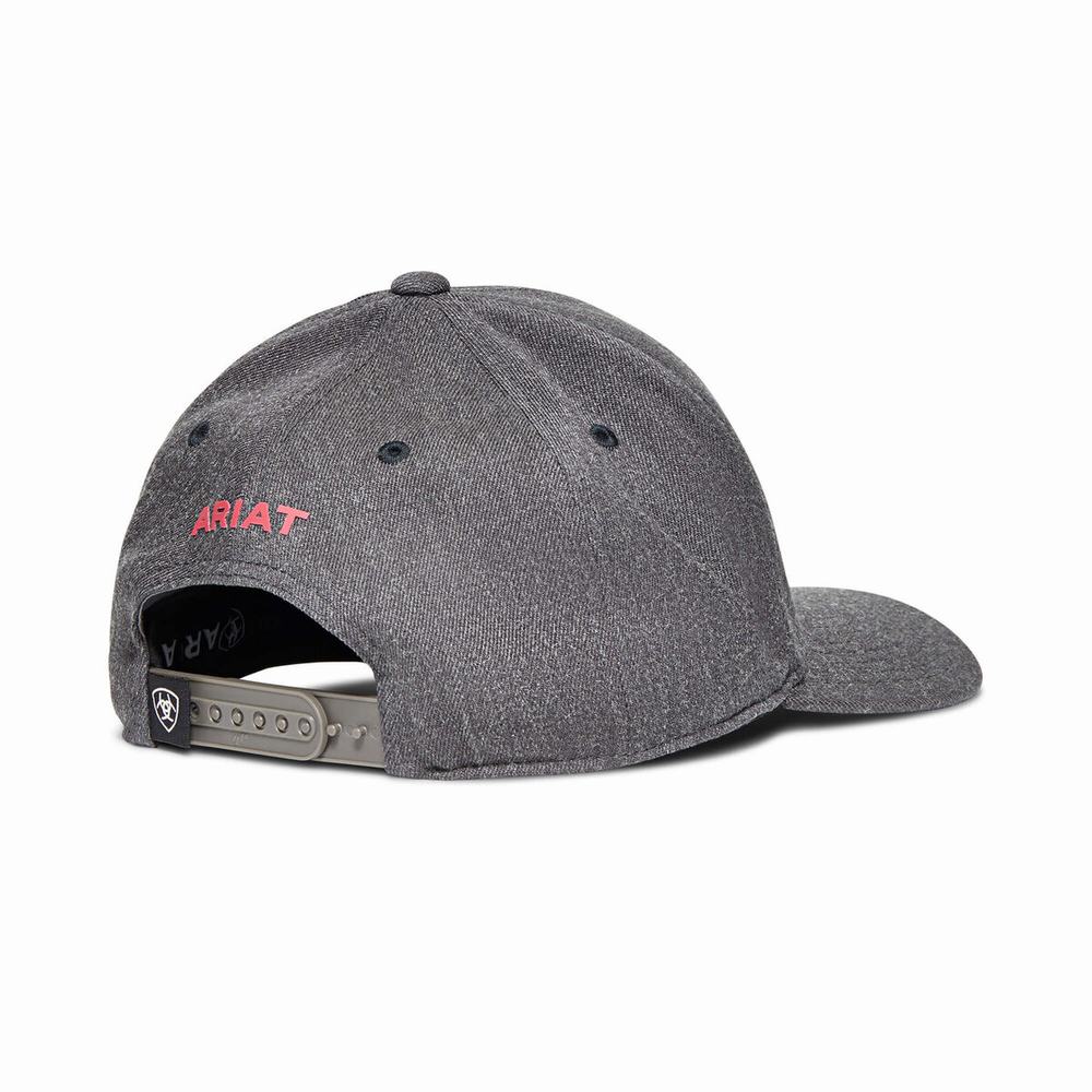 Men's Ariat Shield Logo Hats Grey | BWLS-27083