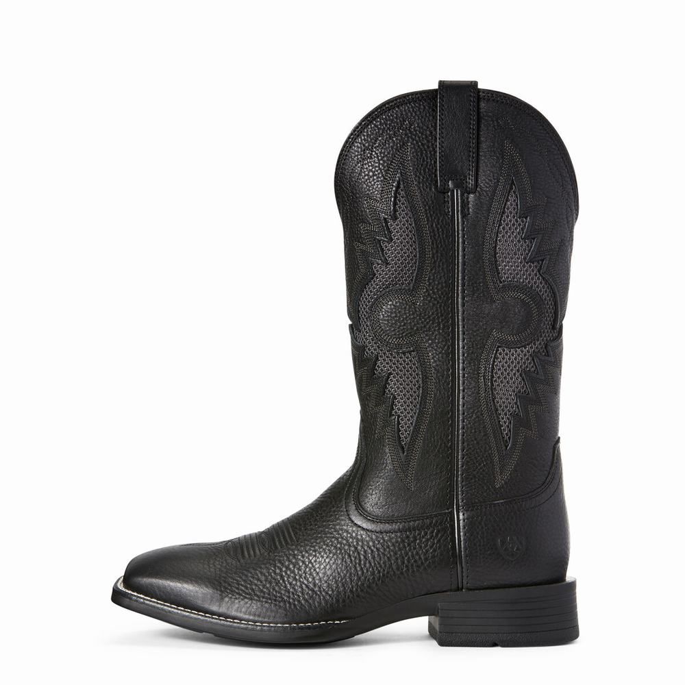 Men's Ariat Solado VentTEK Western Boots Black Dark Grey | NLZF-48305