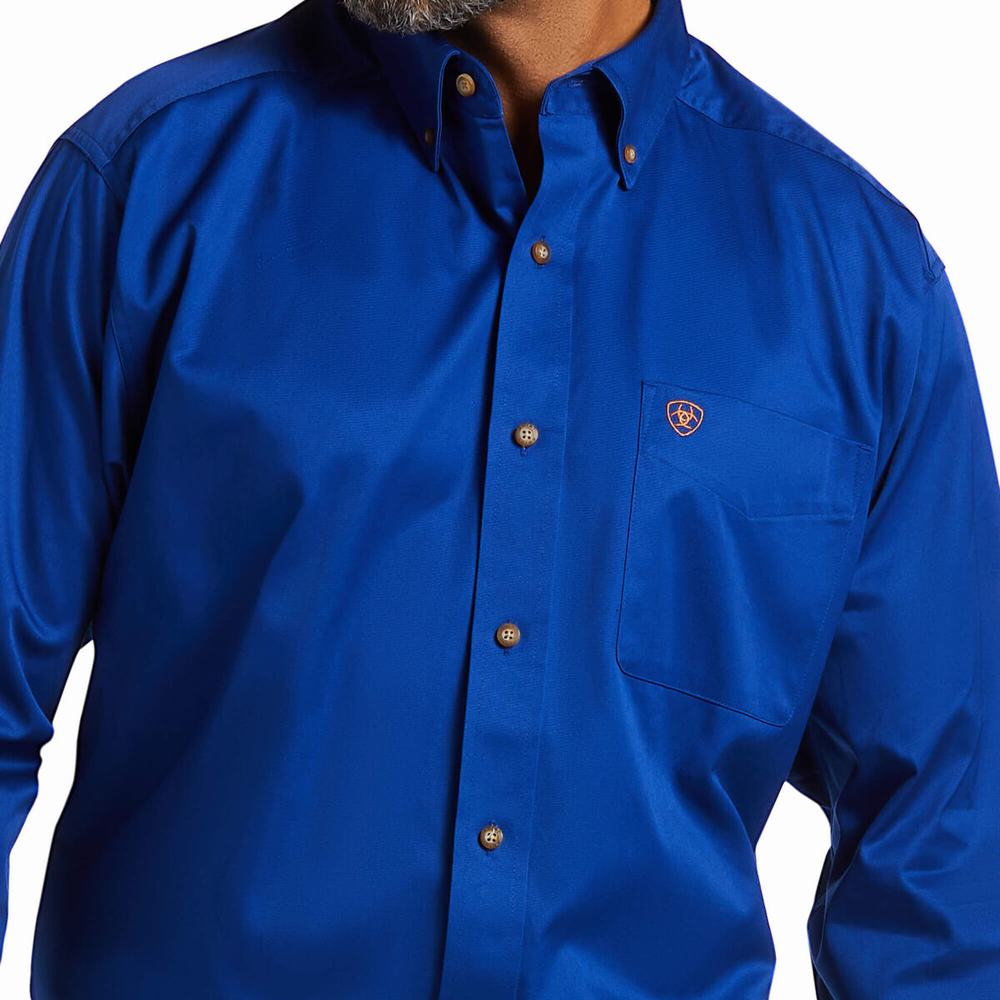 Men's Ariat Solid Twill Classic Fit Shirts Multicolor | IAOG-50416