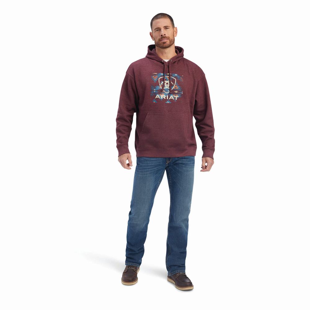 Men's Ariat Southwest Block Hoodie Multicolor | XESH-59180