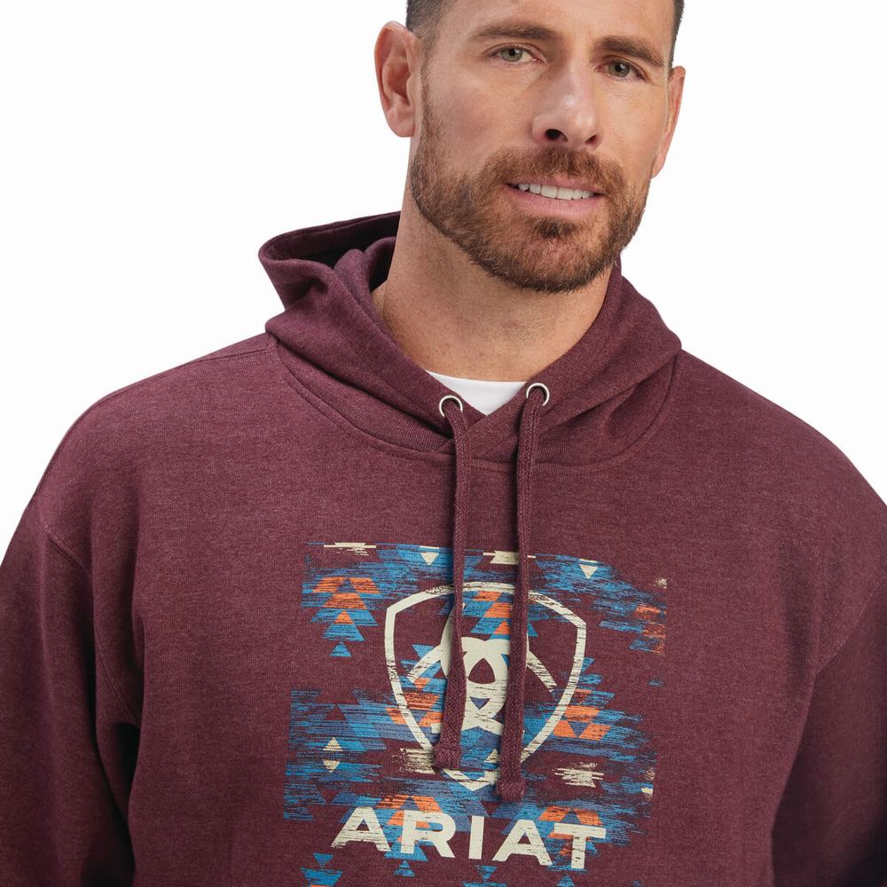 Men's Ariat Southwest Block Hoodie Multicolor | XESH-59180