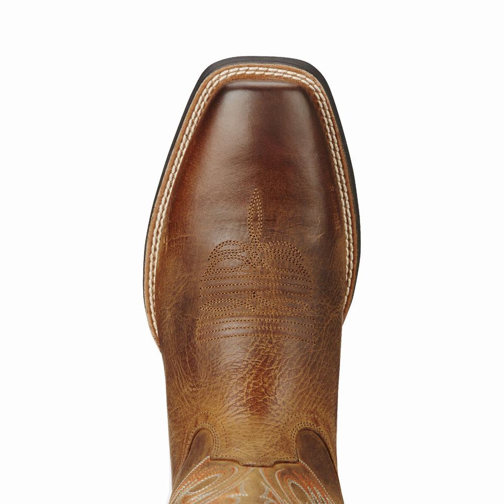 Men's Ariat Sport Herdsman Western Boots Brown | LTPE-85704