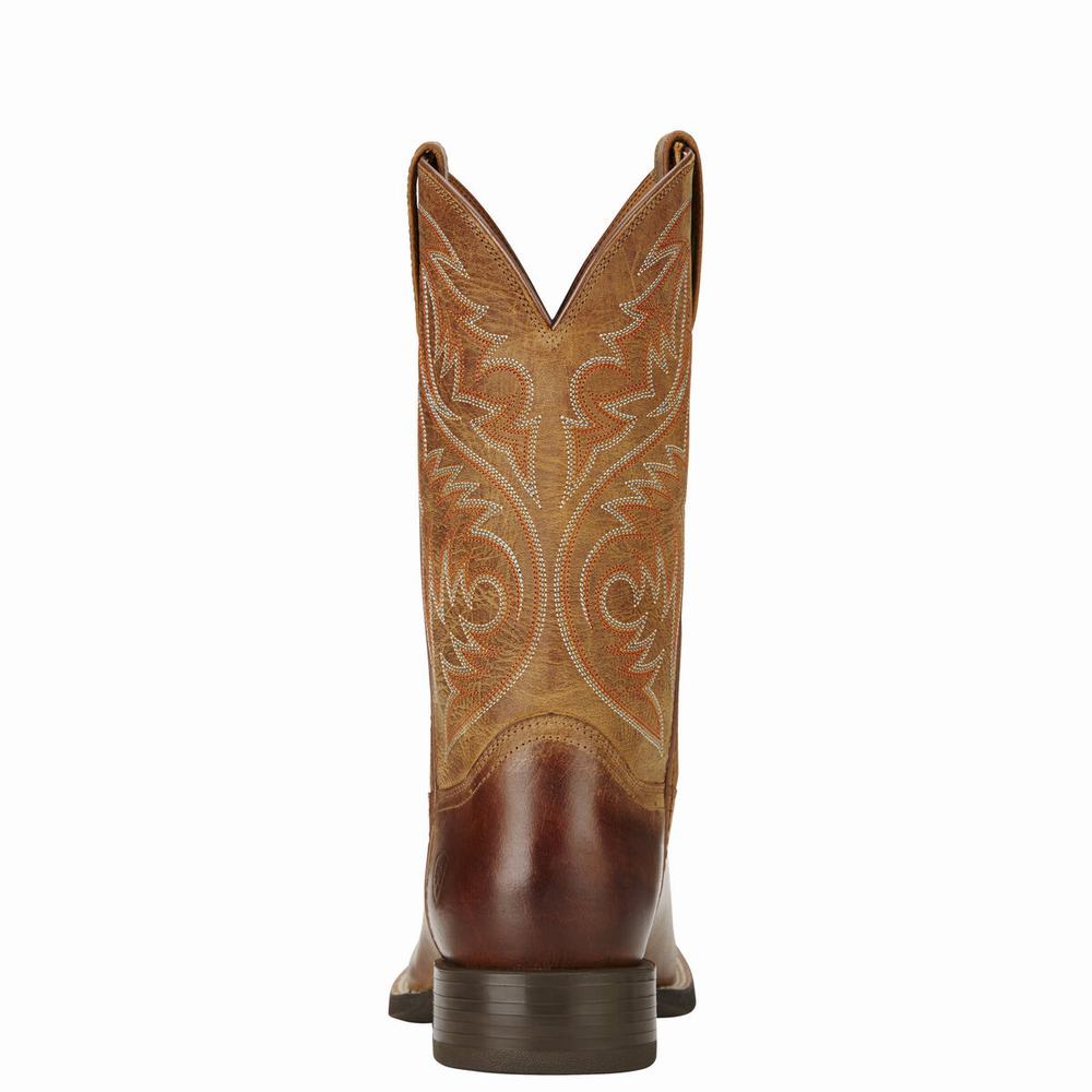 Men's Ariat Sport Herdsman Western Boots Brown | LTPE-85704