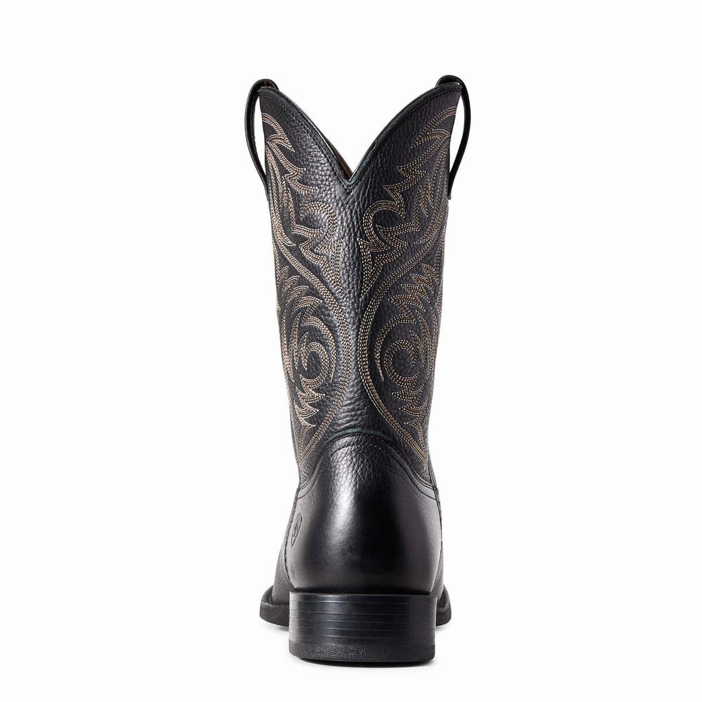 Men's Ariat Sport Herdsman Western Boots Black | XFDC-49273