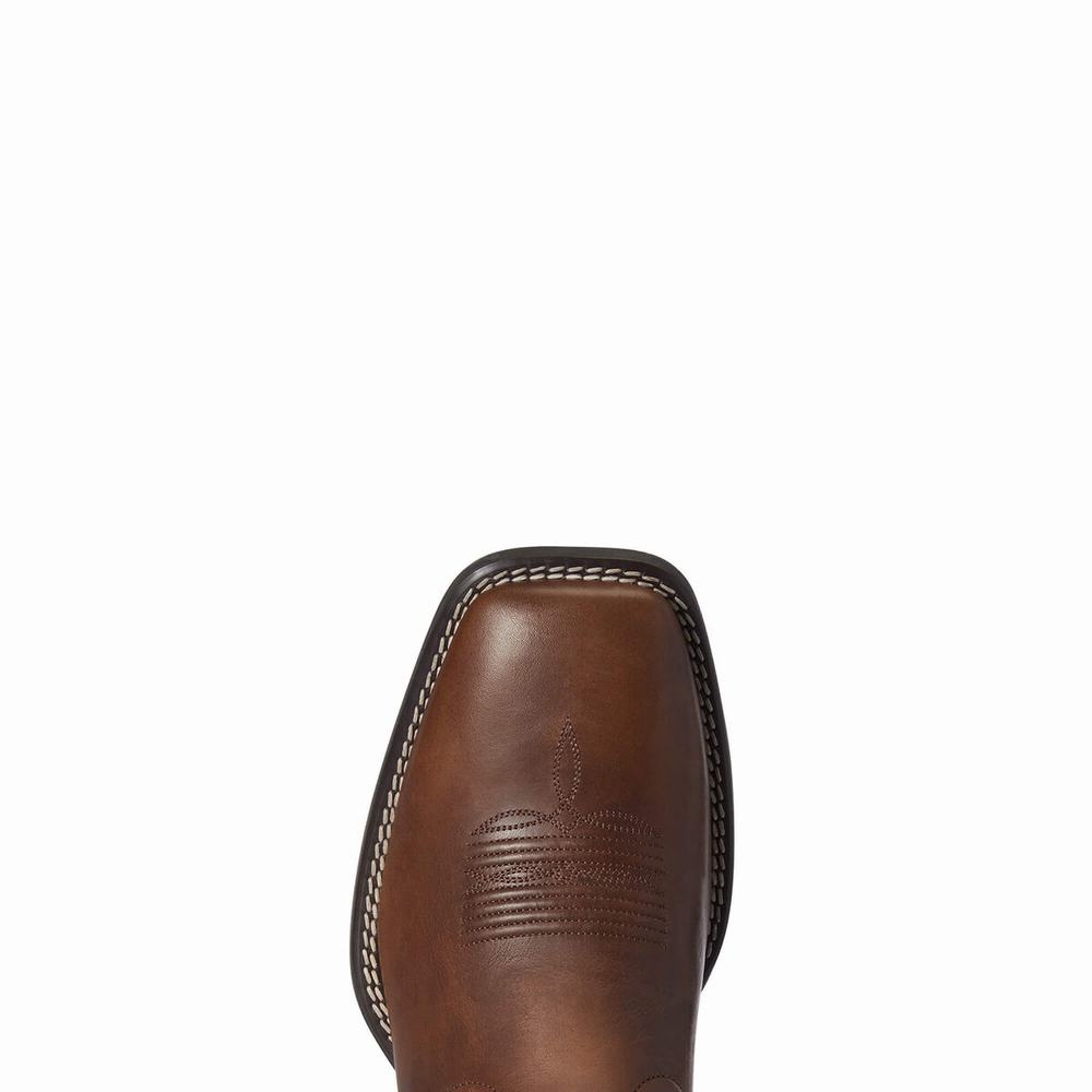 Men's Ariat Sport Orgullo Mexicano Western Boots Chocolate | PGIL-91826