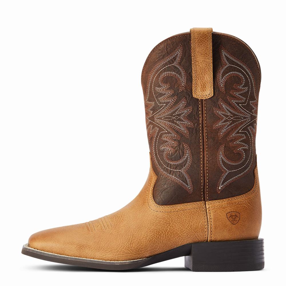 Men's Ariat Sport Pardner Western Boots Brown | YMCB-61850