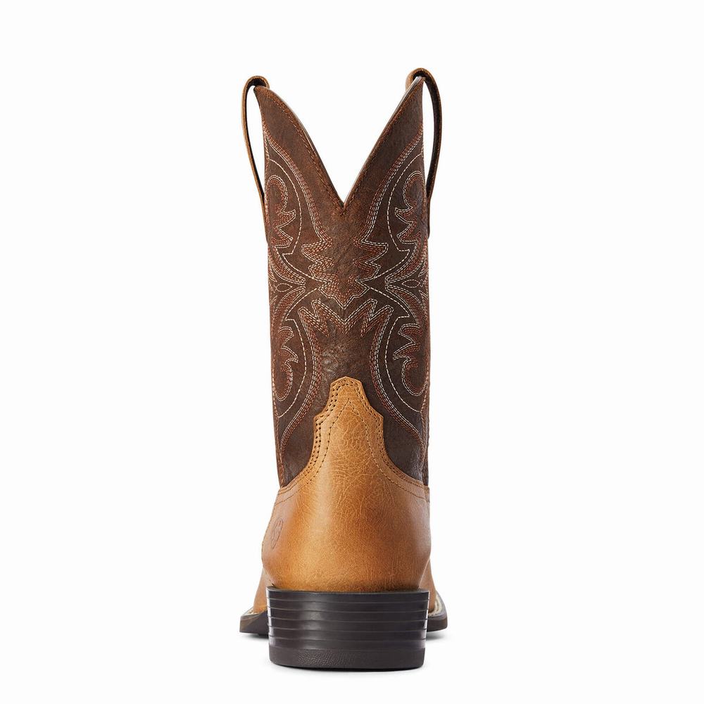 Men's Ariat Sport Pardner Western Boots Brown | YMCB-61850