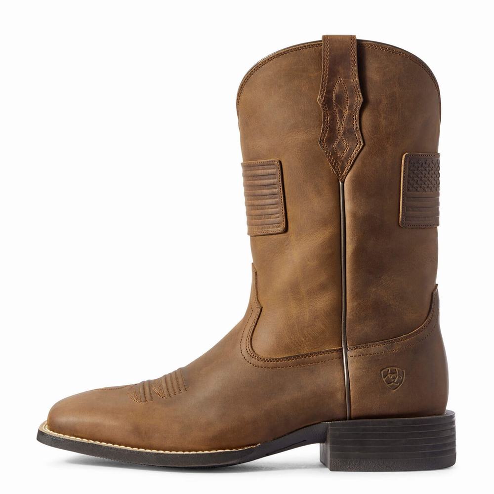 Men's Ariat Sport Patriot II Western Boots Brown | LITU-15724