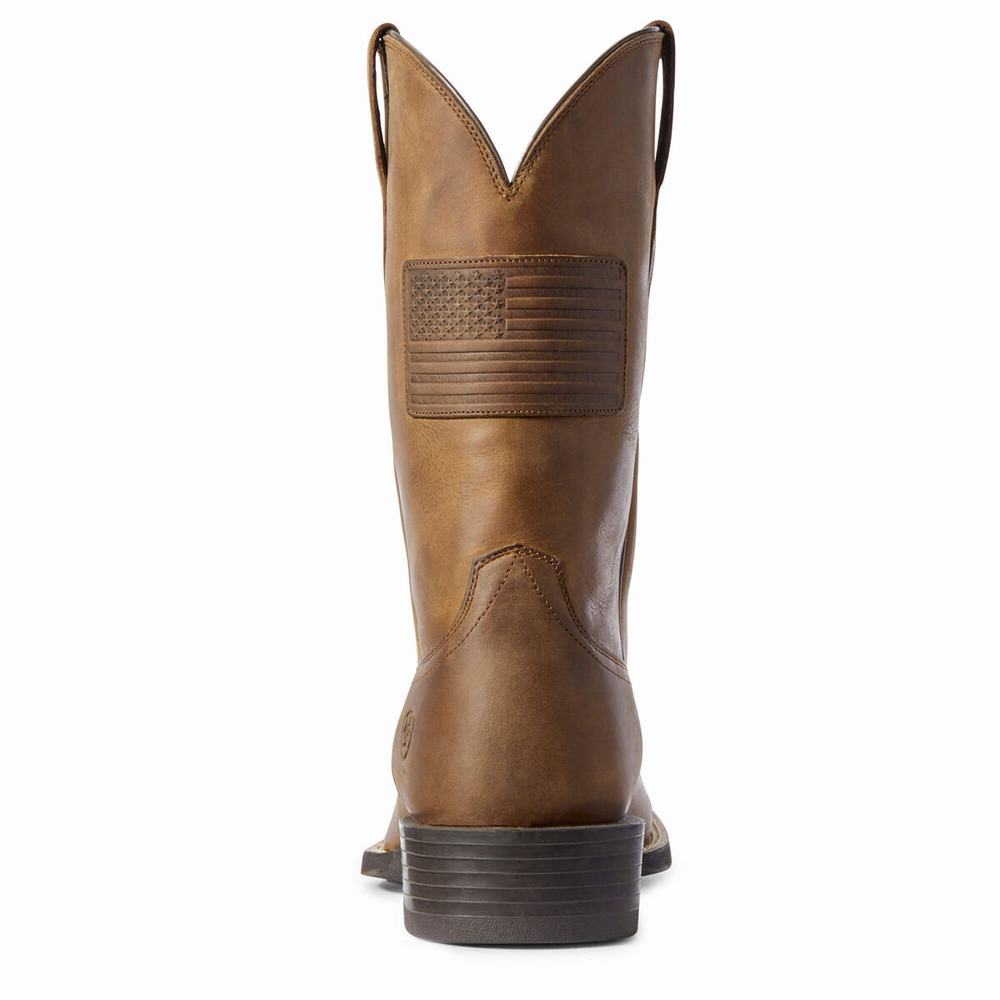 Men's Ariat Sport Patriot II Western Boots Brown | LITU-15724