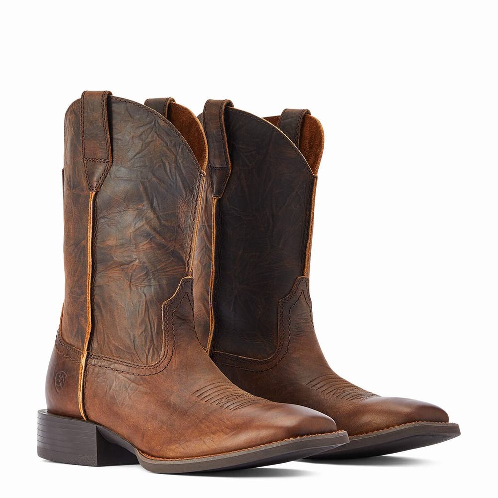 Men's Ariat Sport Rambler Dress Boots Brown | YRUK-89471