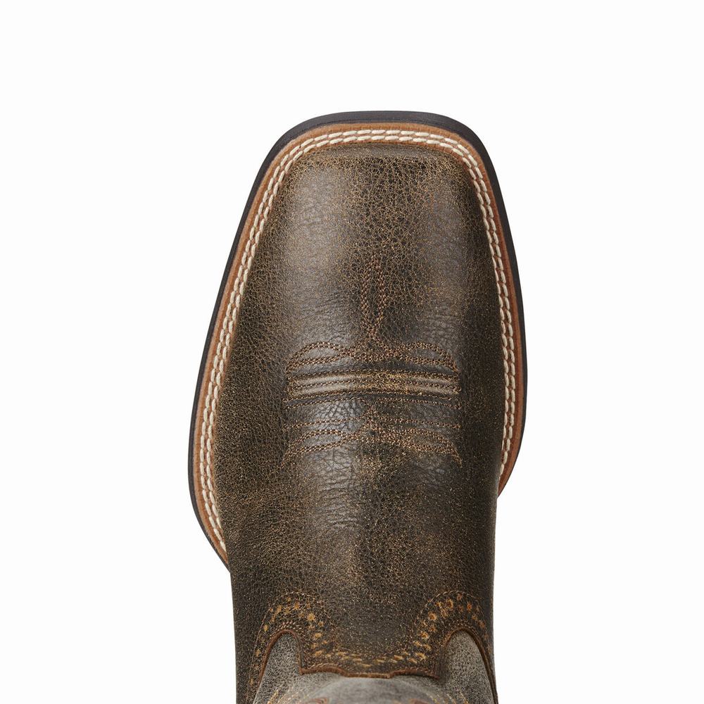 Men's Ariat Sport Wide Square Toe Western Boots Brown | SPMA-56701