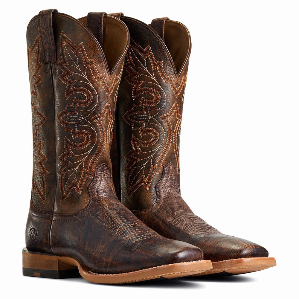 Men's Ariat Standout Western Boots Brown | PSEU-56308