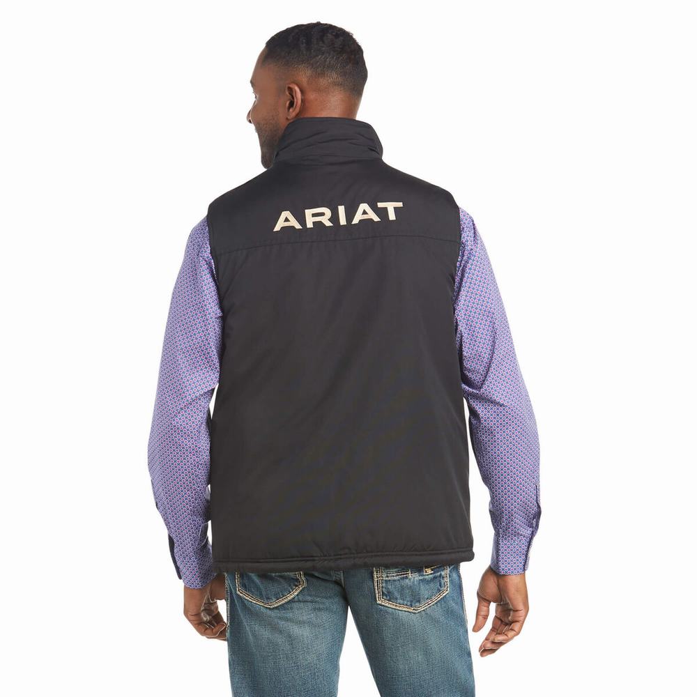 Men's Ariat Team Logo Insulated Jackets Black | QNDX-37015