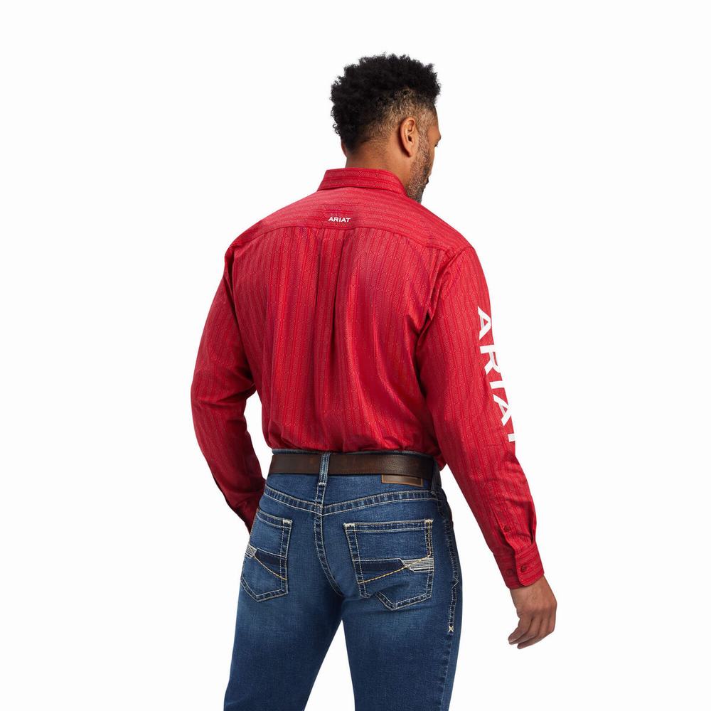 Men's Ariat Team Maximus Classic Fit Shirts Red | LVEI-48235