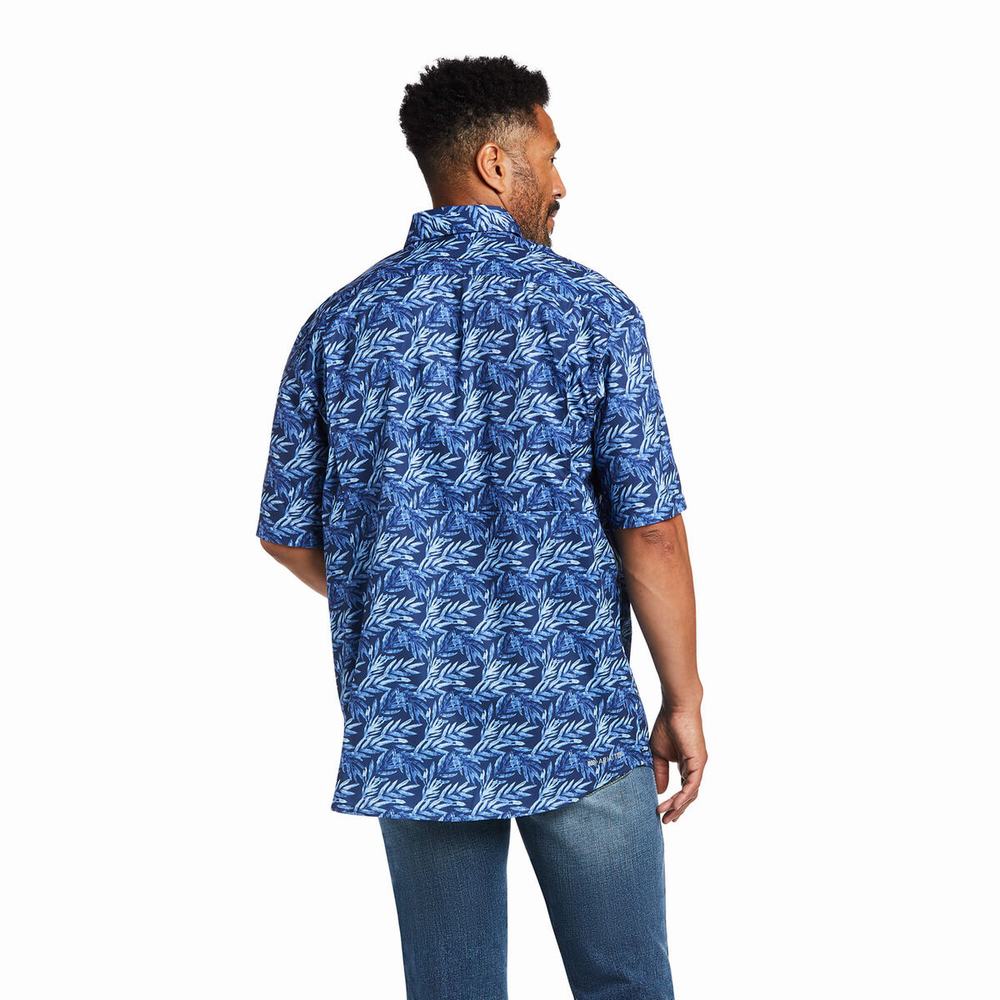 Men's Ariat VentTEK Classic Fit Shirts Blue | MTEI-24956