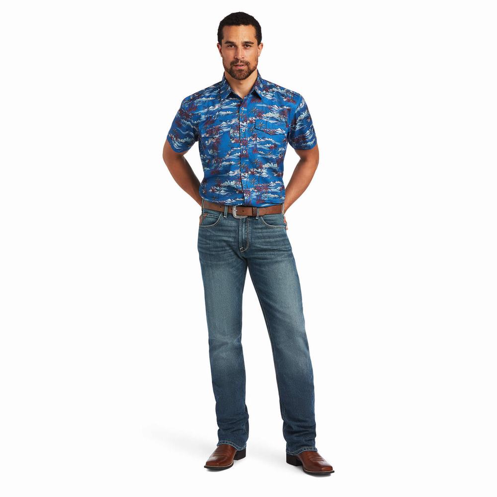 Men's Ariat VentTEK Fitted Shirts Multicolor | MBXP-46135