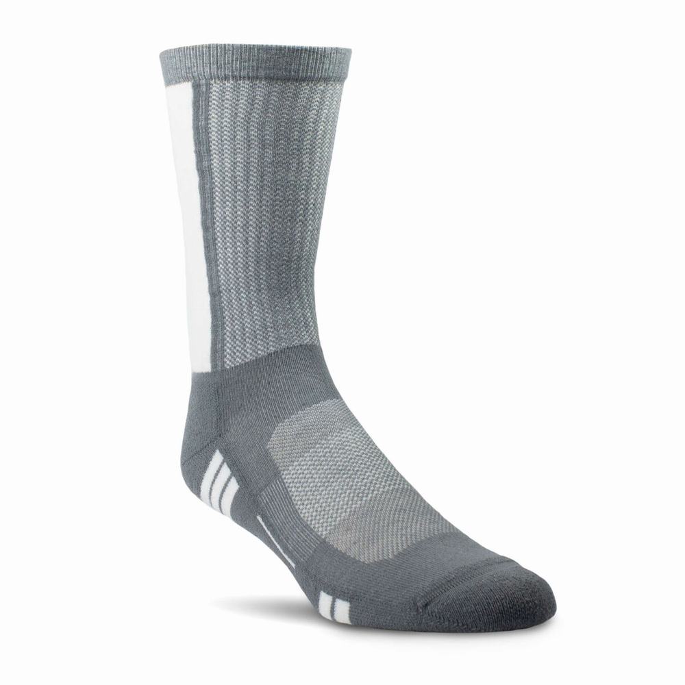 Men\'s Ariat VentTEK Mid Calf Performance 2 Pair Pack Socks Grey | FDVM-05139