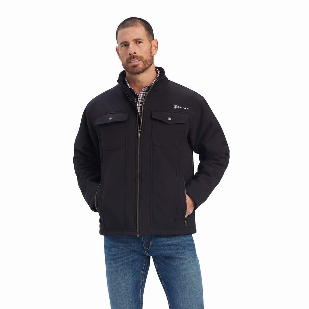 Men\'s Ariat Vernon Sherpa Jackets Black | IJBT-12739