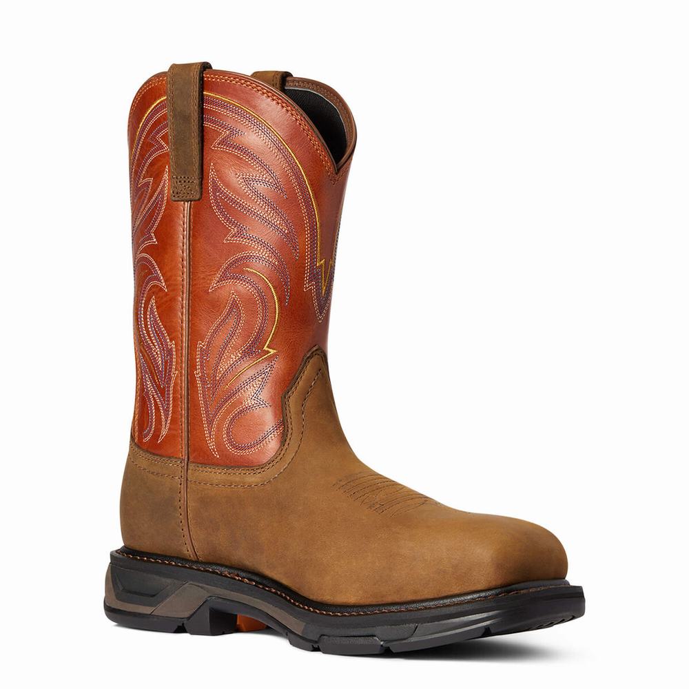 Men's Ariat WorkHog XT Cottonwood Carbon Toe Work Boots Multicolor | KLWQ-49125