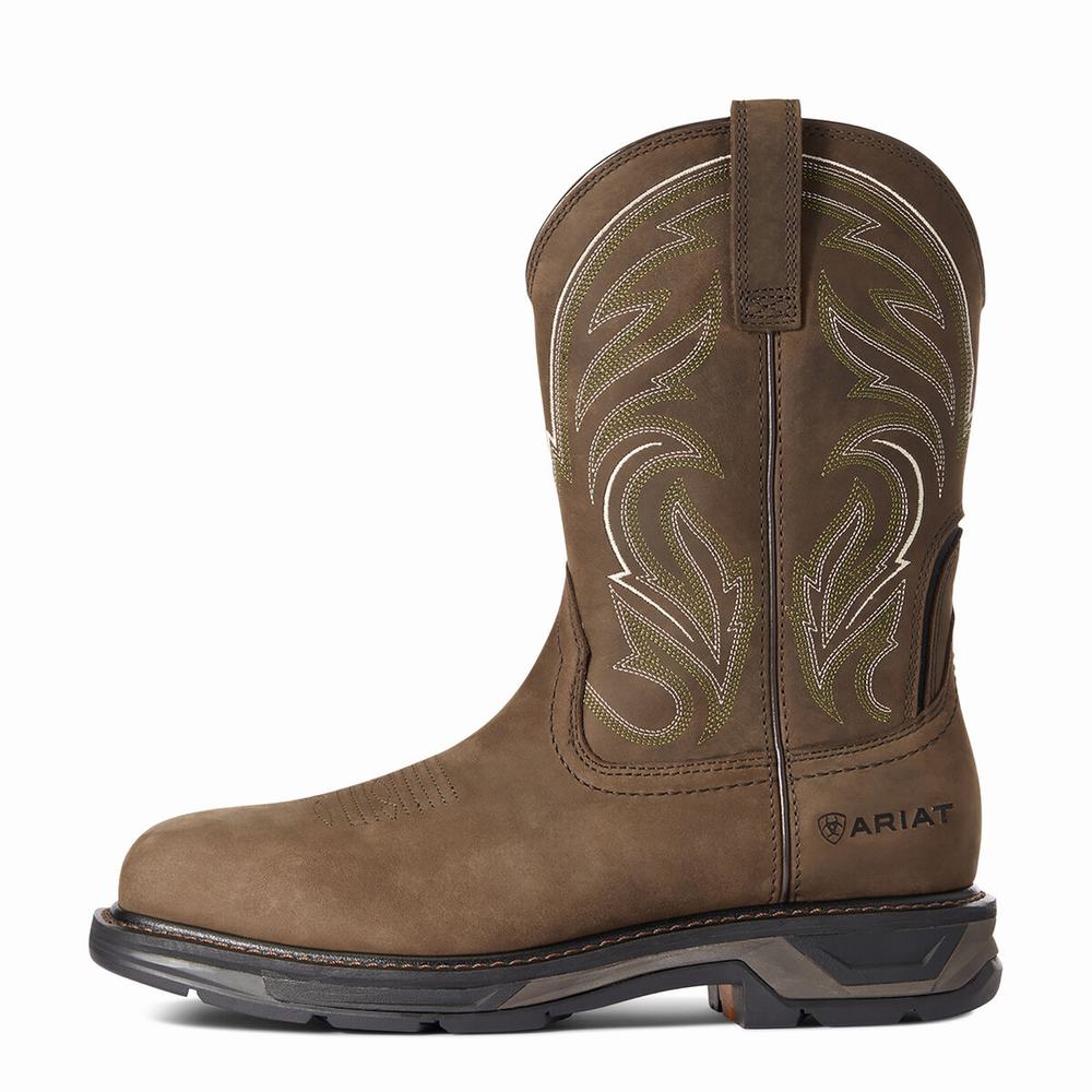 Men's Ariat WorkHog XT Cottonwood Carbon Toe Work Boots Brown | OIJB-48910