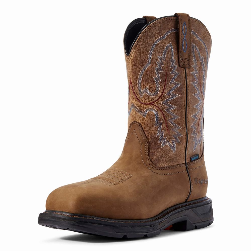 Men\'s Ariat WorkHog XT Waterproof Waterproof Boots Brown | OCHF-64527