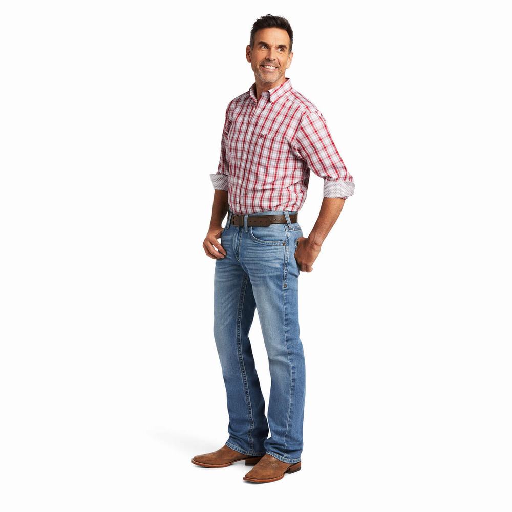 Men's Ariat Wrinkle Free Chanse Fitted Shirts Multicolor | ORXG-08349