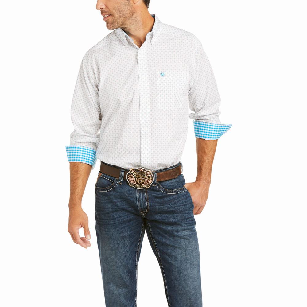 Men\'s Ariat Wrinkle Free Gary Classic Fit Shirts Multicolor | TNWM-83679