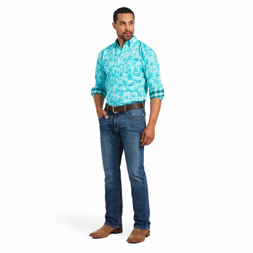 Men's Ariat Wrinkle Free Hassan Fitted Shirts Multicolor | JKYA-36512