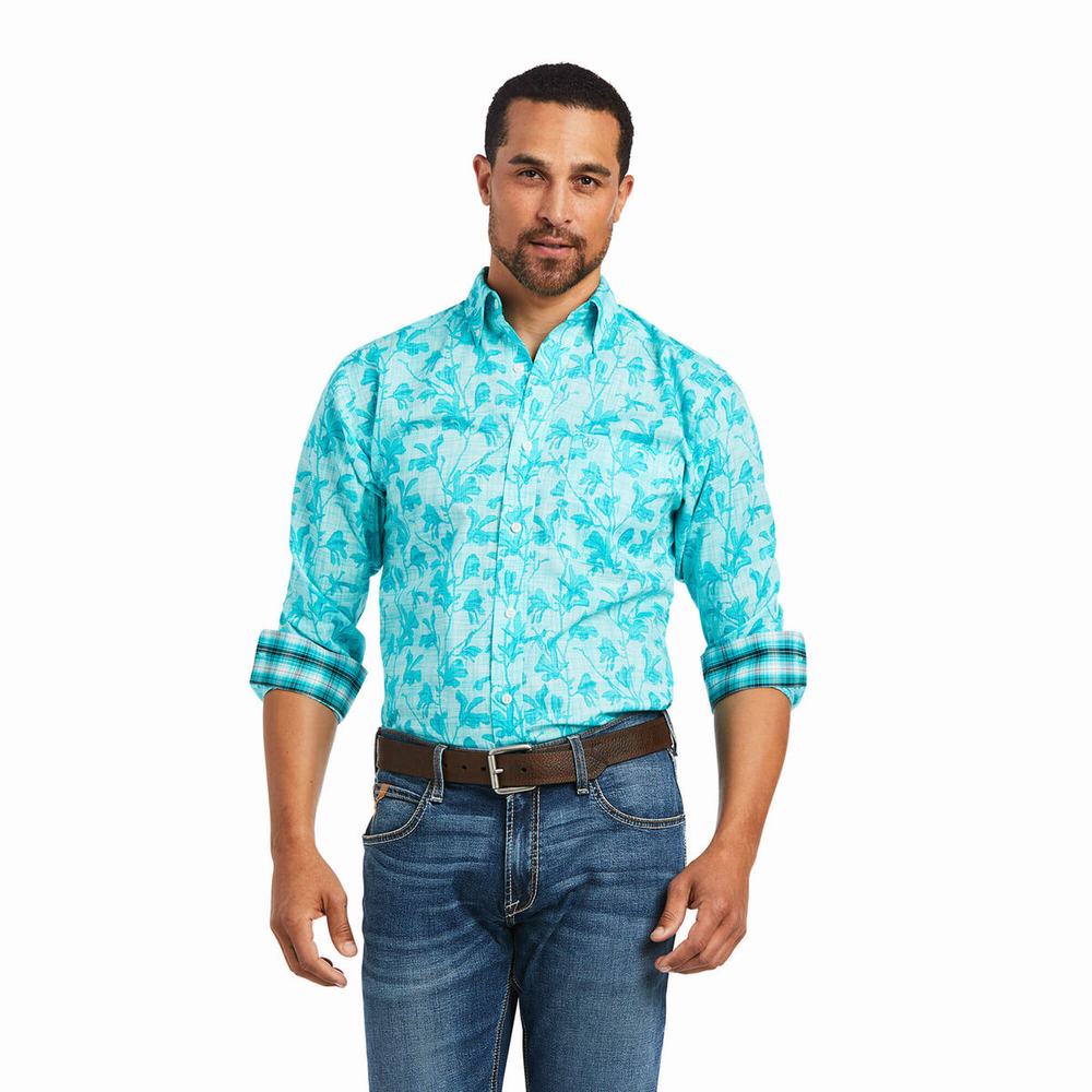 Men\'s Ariat Wrinkle Free Hassan Fitted Shirts Multicolor | JKYA-36512