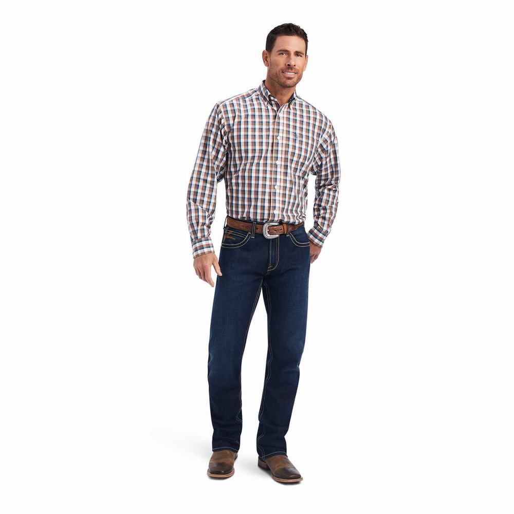 Men's Ariat Wrinkle Free Scout Classic Fit Shirts Multicolor | SDAM-68371