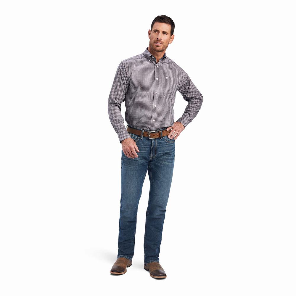 Men's Ariat Wrinkle Free Shea Classic Fit Shirts Multicolor | DNKA-19237