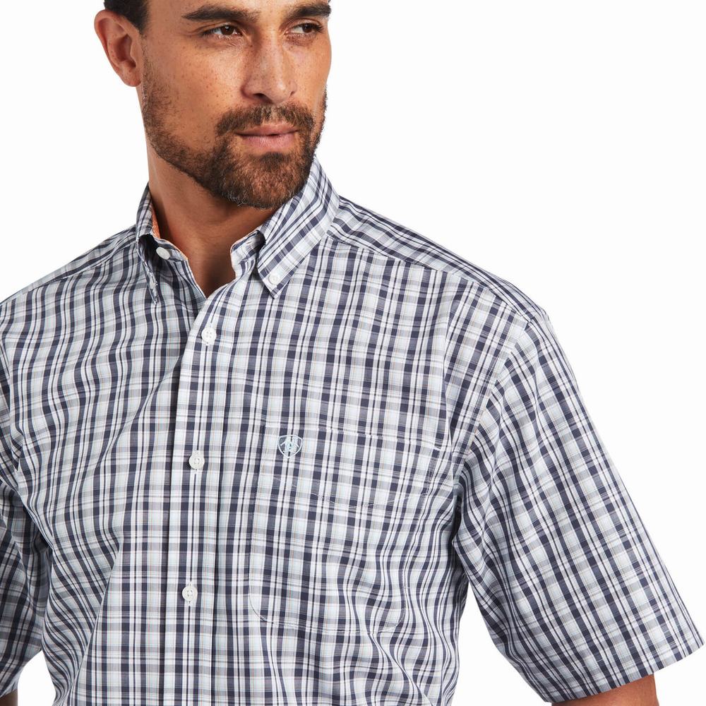 Men's Ariat Wrinkle Free Yash Classic Fit Shirts White | HWKP-31795