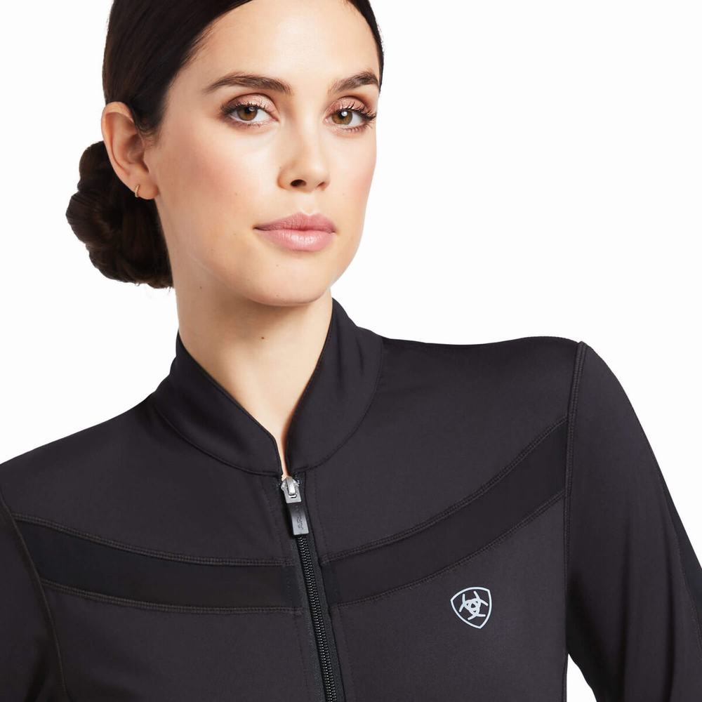 Women's Ariat Ascent Full Zip Hoodie Black | BEHU-38571