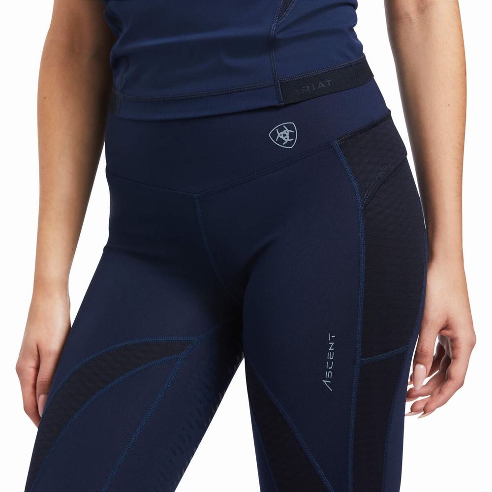 Women's Ariat Ascent Half Grip Pants Navy | IFKR-98743