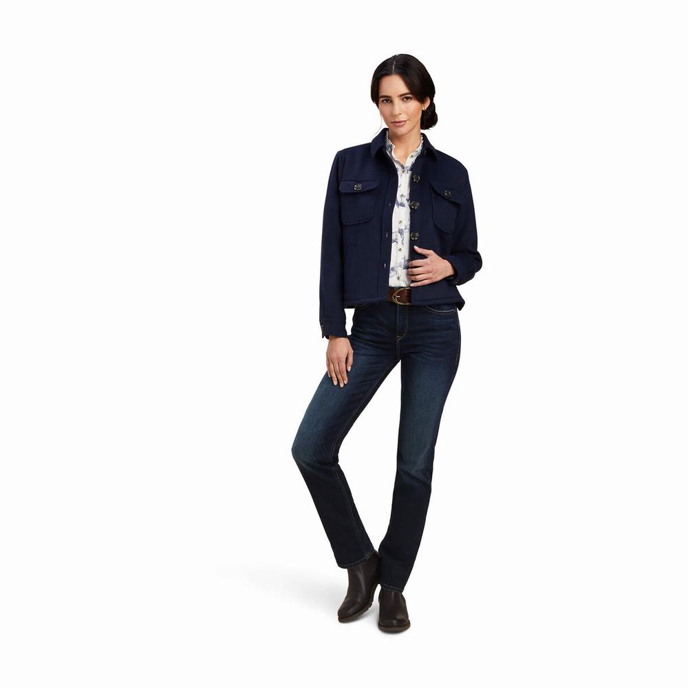 Women's Ariat Ashford Jackets Navy | SVOA-32648