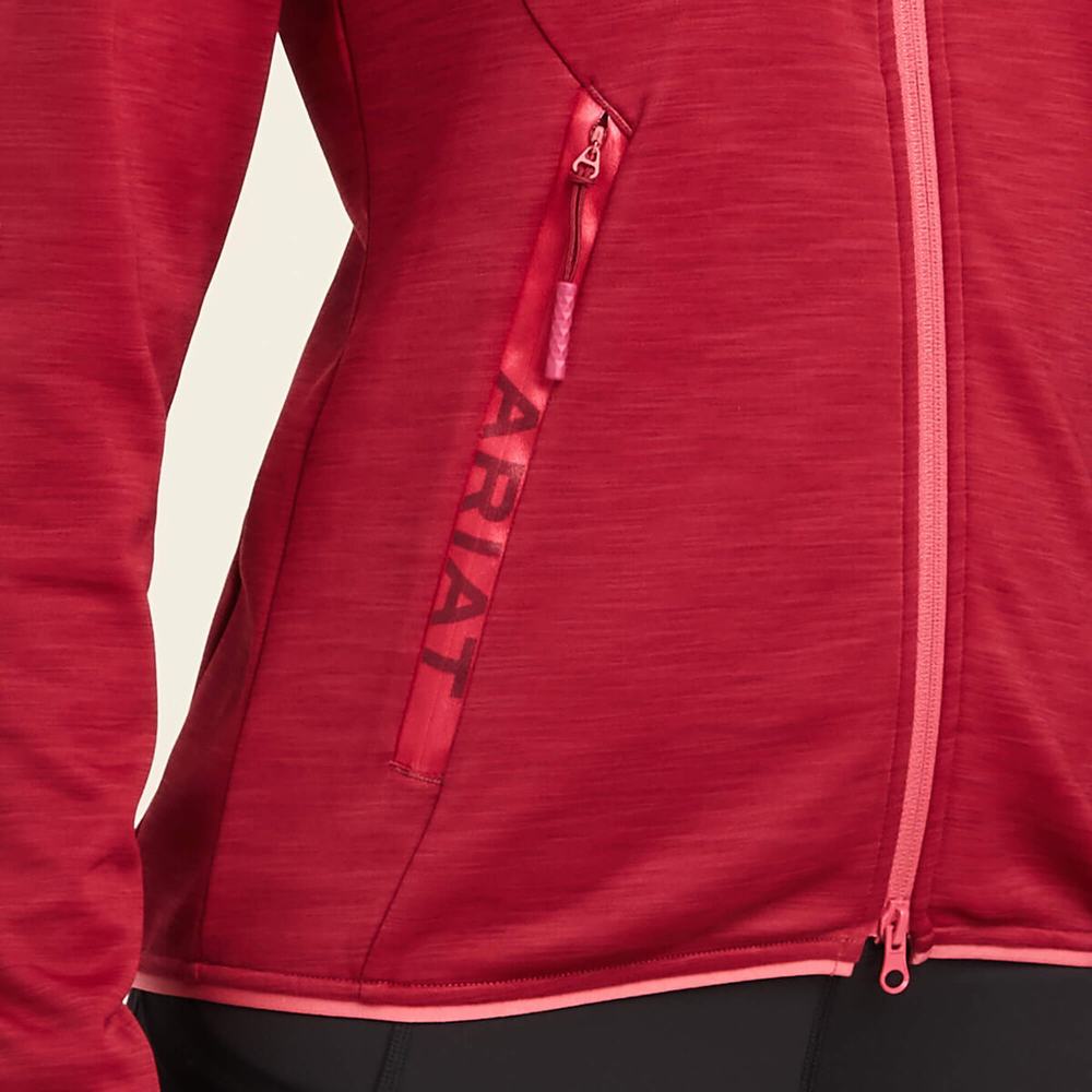 Women's Ariat Byron Full Zip Hoodie Red | OVLA-43065