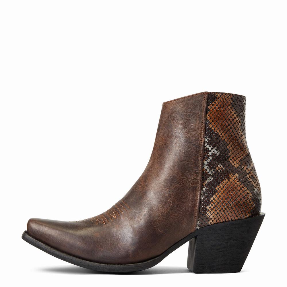 Women's Ariat Carmelita Booties Brown | QWFZ-58210