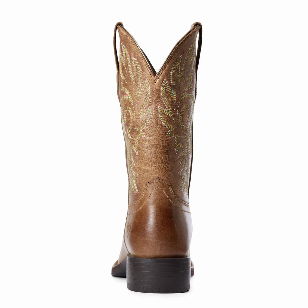 Women's Ariat Cattle Drive Western Boots Brown | ZFKJ-56092