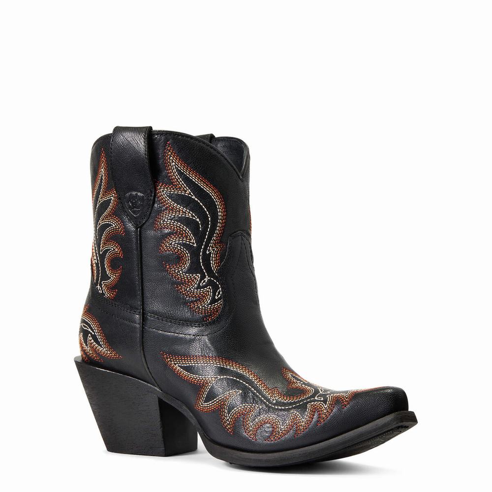 Women's Ariat Chandler Booties Black | IYUD-91824